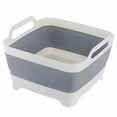 thumbnail image 1 of Foldable sink, portable dishwashing bowl, dishwashing bowl for dishes, fruit, vegetables, textiles, cloths, drinks, integrated handle, plug and filter, 1 of 5