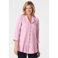 thumbnail image 5 of Woman Within Plus Size Textured Gauze Tunic With Shawl Collar, 5 of 6