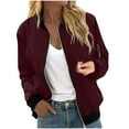 thumbnail image 2 of Black**Friday on Sale ChaoHeng Women Jackets Casual Women's Solid Color Zip Front Jacket,Casual Long Sleeve Stand Collar Outerwear, 2 of 7
