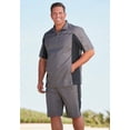 thumbnail image 2 of KingSize Men's Big & Tall Quarter Zip Short Sleeve Colorblock Tracksuit, 2 of 2