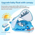 thumbnail image 2 of Flotador de natación para bebé, tiburón de dibujos animados, flotador inflable para piscina de bebé, anillo con dosel de protección solar extraíble, correas para bebé, 2 of 8