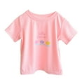 thumbnail image 4 of Zshosam Baby Shirt Baby and Toddler Girls Short Sleeve T-Shirts Crewneck Shirts Basic Tees Summer Casual Tops Size 1T 2T,(Pink 1-2 Years), 4 of 5