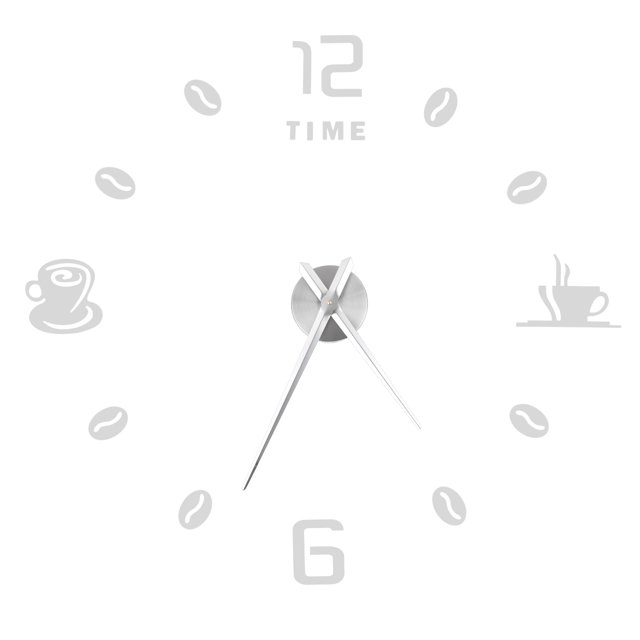 Reloj de Pared de Bricolaje, Adhesivo de Superficie de Espejo de Reloj de Pared de Bricolaje sin Marco Grande Moderno para decoración de habitación de Oficina en casa(Plata) Unbranded 3115200129311