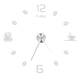 thumbnail image 4 of Reloj de pared grande y moderno sin marco, pegatina de superficie de espejo para decoración de habitación, oficina y hogar, color plateado, 4 of 5