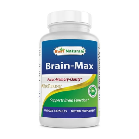 Best Naturals Brain - MAX Brain Focus Supplement for Focus, Memory, Energy, Clarity 60 Veggie