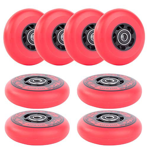 AOWISH Inline Skate Wheels 85A Outdoor Asphalt Formula Hockey Roller Blades Replacement Wheel with Bearings ABEC-9 and Aluminum Spacers 8-Pack 
