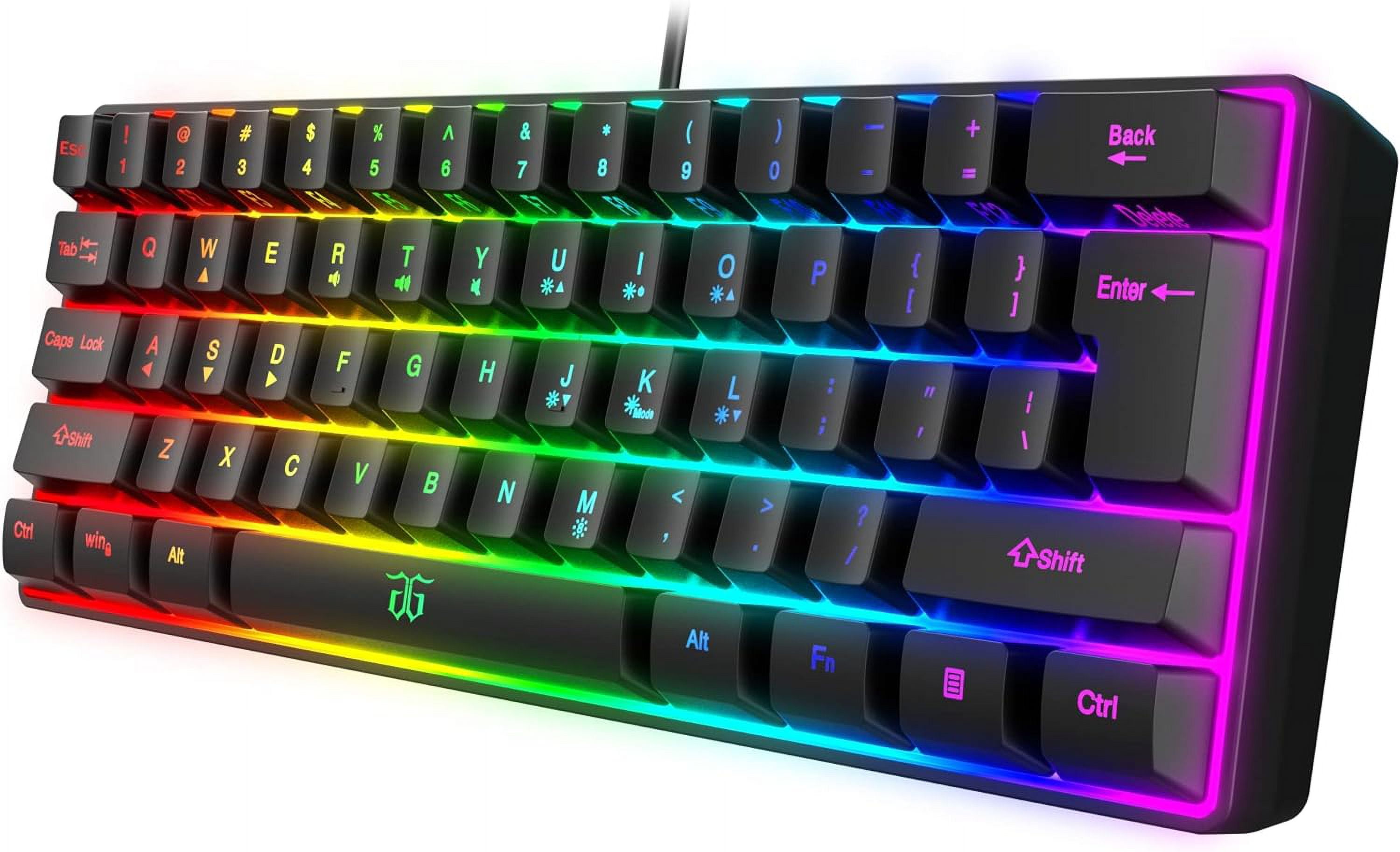 Snpurdiri RGB Backlit Ultra-Compact Mini Wired Gaming Keyboard, Black