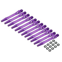 Uxcell Aluminum Dart Shafts, 2BA Dart Stems Replacement Accessories with Rubber Rings for Steel Tip Purple 35mm
