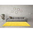 thumbnail image 3 of Ahgly Company Machine Washable Indoor Square Solid Yellow Modern Area Rugs, 4' Square, 3 of 4