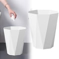 thumbnail image 2 of Plastic Small Trash Can Wastebasket, 2.6 Gallon Garbage Container Basket, Waste Basket for Bathrooms, Laundry Room, Kitchens, Offices, Bedooms, Dorms, White, 2 of 8