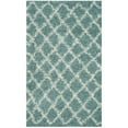 thumbnail image 4 of SAFAVIEH Dallas Jerrie Geometric Shag Area Rug, Seafoam/Ivory, 6' x 6' Round, 4 of 8