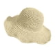 thumbnail image 1 of Sombrero con visera para mujer, sombrero de playa de verano de ala ancha, sombrero de paja de viaje plegable para mujer, 1 of 5