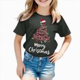 thumbnail image 6 of sdbrld Girls Christmas Shirts for Kids Cute Graphic Short Sleeve Holiday Tee Tops Grey Sizes 3-4 Years, 6 of 6