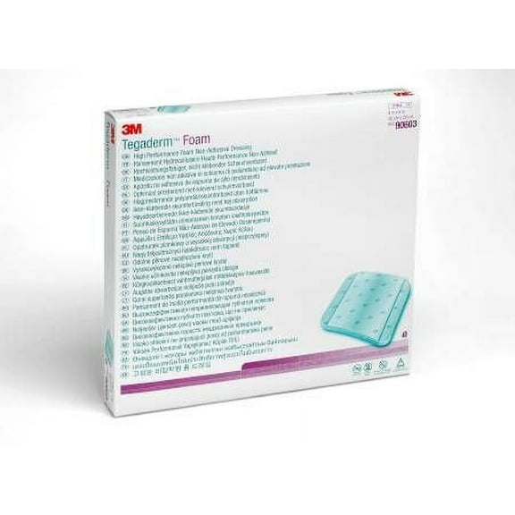 3M Tegaderm Foam Dressing  4 X 8 Inch Rectangle Non-Adhesive without Border Sterile, Box of 5