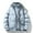 Light Blue, variant on Men's Casual Solid Color/Checked Patchwork Standing Lapel Jacket Thick Warm Quilted Outdoor Parka
