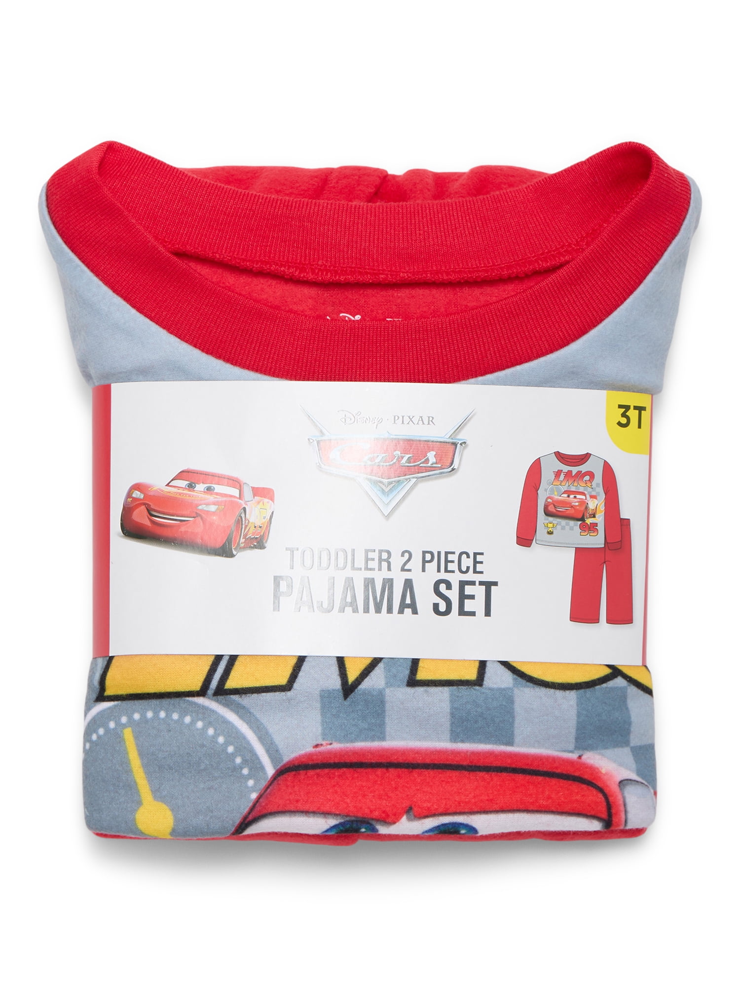 Disney Pixar Cars Toddler Boys Long Sleeve Top and Pants Pajama Set, 2-Piece, Sizes 12M-5T