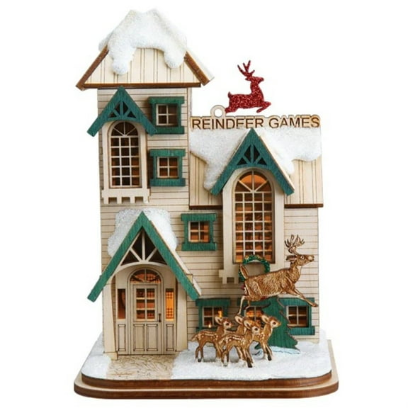 Ginger Cottages Reindeer Games Wood Ornament Santa Ginger Men 80049