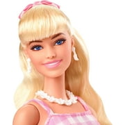 The Movie Doll, Margot Robbie as B, Collectible Doll Wearing Pink and White Gingham Dress with Daisy Chain Necklace