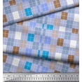 thumbnail image 2 of Soimoi Crepe Silk Fabric Geometric Check Fabric Prints by Yard 42 Inch Wide, 2 of 3