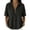 Black, variant on Womens Tops Short Sleeve Solid Blend Zip Front Collared Womens Blouse,Brown,M