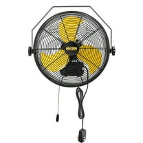 HICFM 2600 CFM Safety Yellow 14 inch Outdoor High Velocity Wall Mounted Fan with IP44 Enclosure Motor, Sealed Control Box, 9 FT Cord & GFCI Plug, 3-Speed Weatherproof