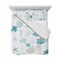 thumbnail image 7 of Quilts Twin Size Bedding Set, Turquoise Coastal Lightweight Quilted Comforter, Nautical Summer Beach Coral Sea Turtle Soft Reversible Bedspread Coverlet with Pillow Covers for All Season, 68" x 86", 7 of 7