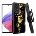 thumbnail image 1 of ANJ+ Rugged Shockproof Hoster Case w/Card Slot, Kickstand + Tempered Glass Cover for Samsung Galaxy A33 5G - Golden Butterfly, 1 of 5