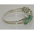 thumbnail image 4 of LBG British Made 14k White Gold Natural Emerald & Cubic Zirconia Eternity Ring - Size 5.5 - 33 size options, 4 of 6