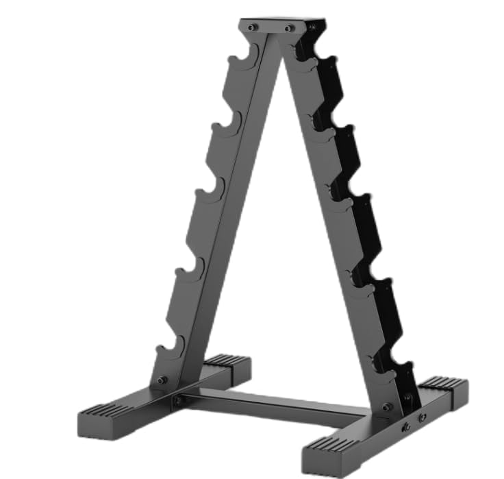 Dumbbell Rack Stand Only, 5 Tier Weight Rack for Dumbbells Compact A-Frame Home Gym Space Saver, Max Wight Capacity 480LB, Black