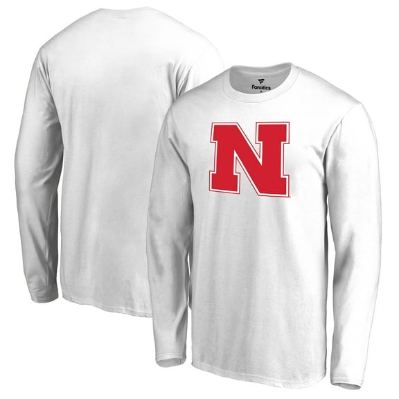 Men's White Nebraska Huskers Primary Logo Long Sleeve T-Shirt