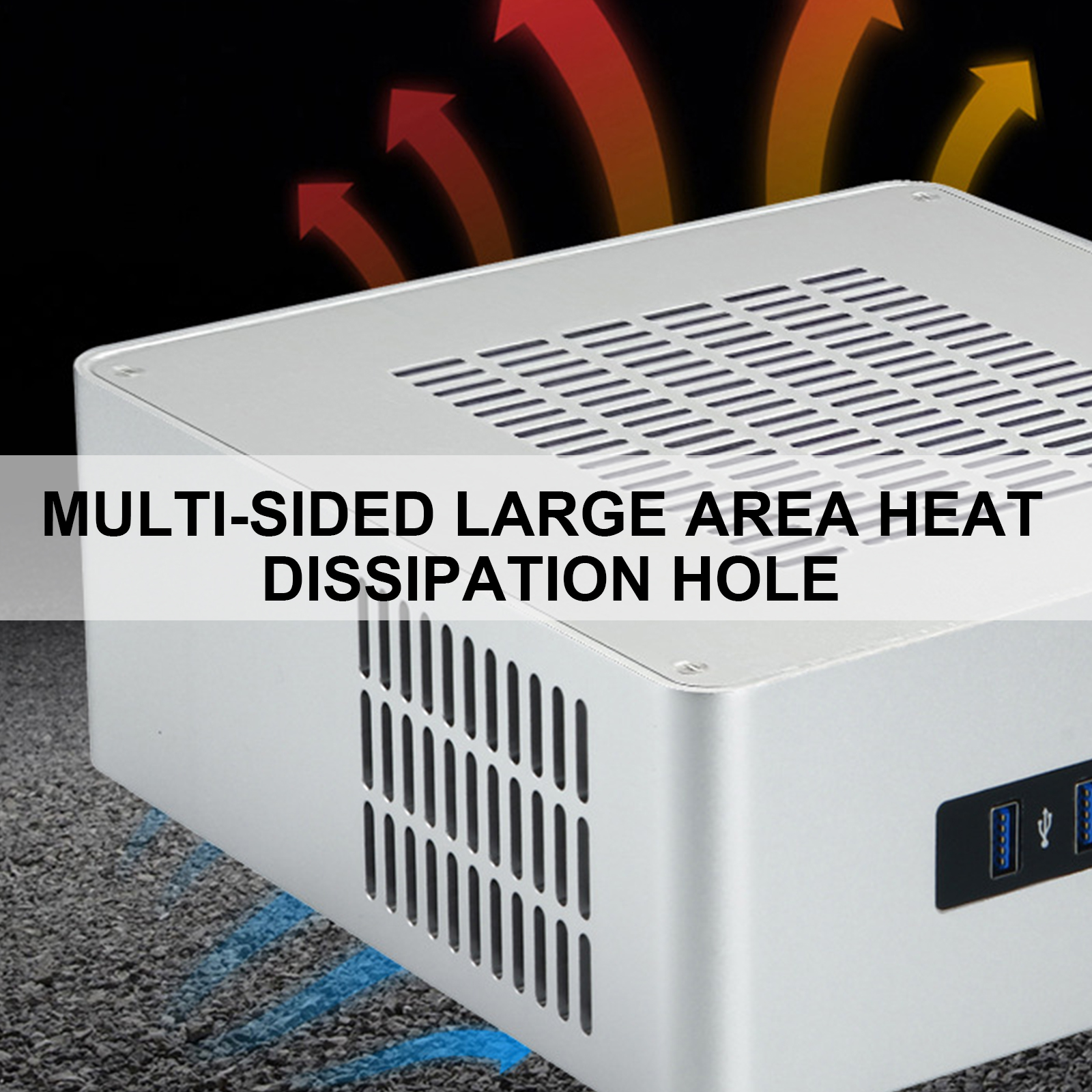 TA80 Small Desktop Case Small ITX Chassis HTPC PC Case Support 2.5inch Hard Disks Space Efficiency Cooling