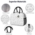 thumbnail image 4 of Womens BlackWhite Origami Dinosaurs Tribal Pattern Lunch Box for Work,Insulated Lunch Bag for Women,Loncheras Para Mujer,Leakproof Adult Lunch Bag for Work,Beach,Travel,Picnic,Camping, 4 of 7