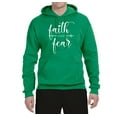 thumbnail image 2 of Cute Christian Quote Faith Over Fear Inspirational/Christian Unisex Graphic Hoodie Sweatshirt, Kelly, Large, 2 of 3