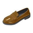 thumbnail image 5 of Wensltd Fashion Shoes for Women Spring Fall Solid Color Retro Comfortable Mid Heel Loafers, 5 of 9