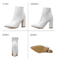 thumbnail image 6 of Women's Chunky Heel Ankle Booties Pointed Toe Short Boots, Fashion Block Heel Booties for Women, 6 of 9