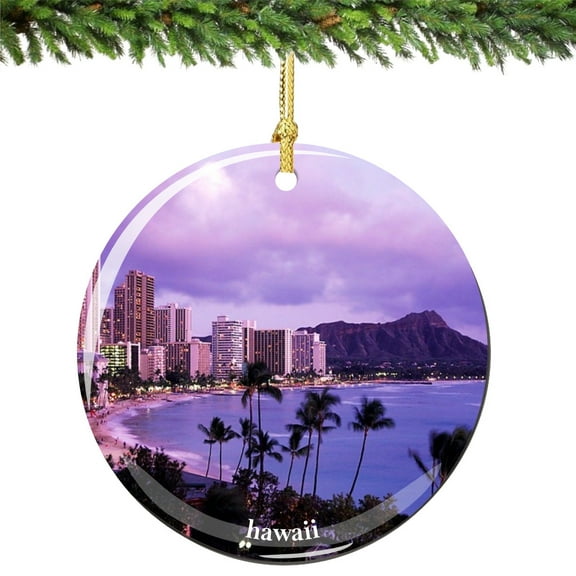 Hawaii Porcelain Christmas Ornament