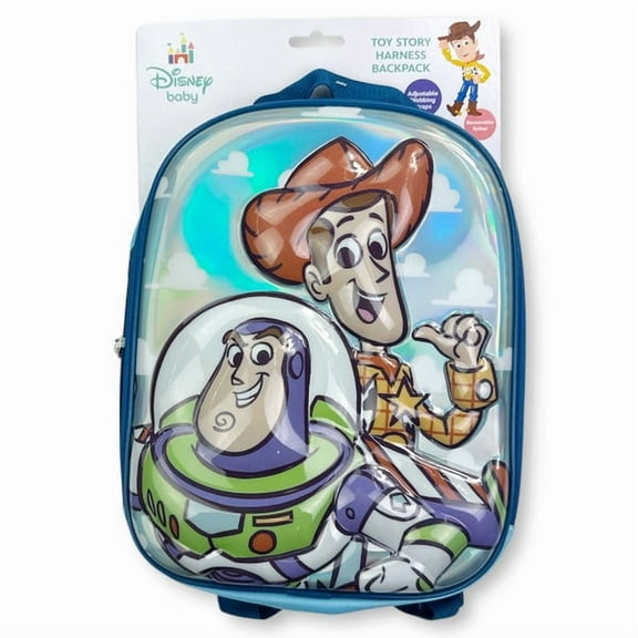 Disney Pixar Toy Story 3D Mold Polyester Mini Harness Backpack with Removable Tether, Navy