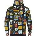 thumbnail image 7 of Rateoe Teeth Pattern Mens Hoodie, Pullover Hooded Sweatshirt, Kangaroo Pocket Hoodie Ideal for Daily Wear, Travel and Home-3X-Large, 7 of 7