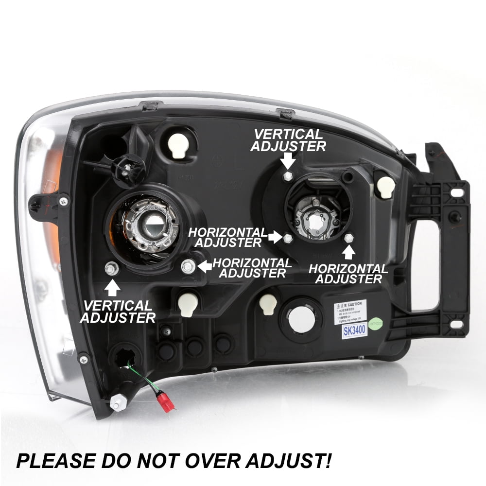 AKKON - For 2006-2008 Dodge RAM 1500 & 06-09 Dodge RAM 2500/3500 LED Daytime Running Lamp Bar Projector Headlights Black Combo