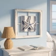 thumbnail image 6 of Cififendec Coastal Seashell Starfish Wall Decor, 9.84", Wooden White Distressed Frame 3D Nautical Hanging Plaques for Dining Room Beach Homestay Wall Decor, 6 of 6
