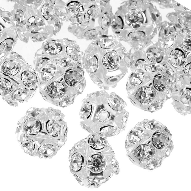 MasteelfCA 90pcs Diy Jewelry Making Beads Spacer Beads Loose Beads Inlaid with Rhinestone
