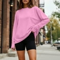 thumbnail image 4 of SUNBS T Shirts for Women Oversized Long Sleeve Basic Crewneck Tee Fall Winter Casual Blouses, Sizes S-3XL, 4 of 9