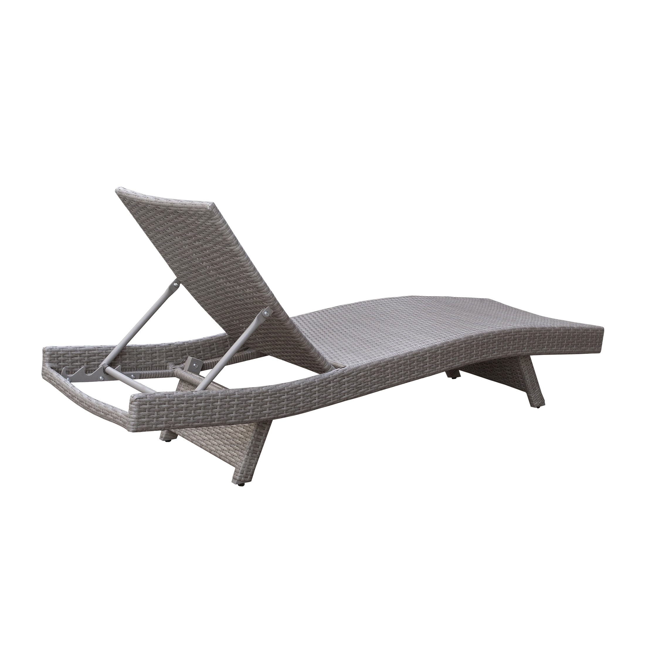 OakvillePark Norvelle Outdoor Chaise Lounger, Set of 2, Gray Aluminum Frame Wicker Patio Recliner