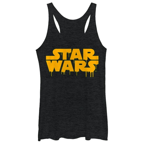 Women's Star Wars Dripping Halloween Logo  Racerback Tank Top Black Heather Small