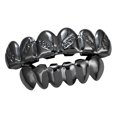 thumbnail image 3 of Parrillas De Dientes Superiorinferior De Hip-hop De 18 Quilates Para Disfraz De Halloween Cosplay Negro Sunnimix Parrillas chapadas en oro de 18 quilates, 3 of 6