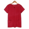 thumbnail image 4 of Scrub Tops V-Neck Tops with Pockets Easy Care Uniforms Red Scrub Tops for Women Easy Care Womens Scrubs, 4 of 8