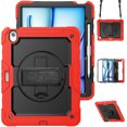 thumbnail image 1 of Case for iPad Air 13 Inch M3 2025 / M2 2024 12.9 inch (3rd/4th Gen) with Screen Protector, 360 Degree Rotating Kickstand Hand Strap Shockproof Cover with Shoulder Strap, Red, 1 of 7