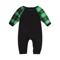 thumbnail image 3 of Acuteok Parent Child Pajamas Set, Autumn Long Sleeve Round Neck Tops Plaid Pants Buttoned Crotch Rompers, 3 of 10