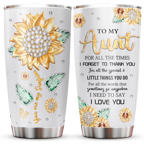 Vaso Muilzon Aunt Gifts, 600 ml, acero inoxidable Best Aunt Ever