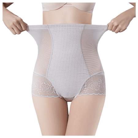 Fulorrnie Underwear for Women Plus Size Seamless Tummy Control Postpartum Panties High Waist Elastic Banded Stretchable Panty  Grey  XXXL